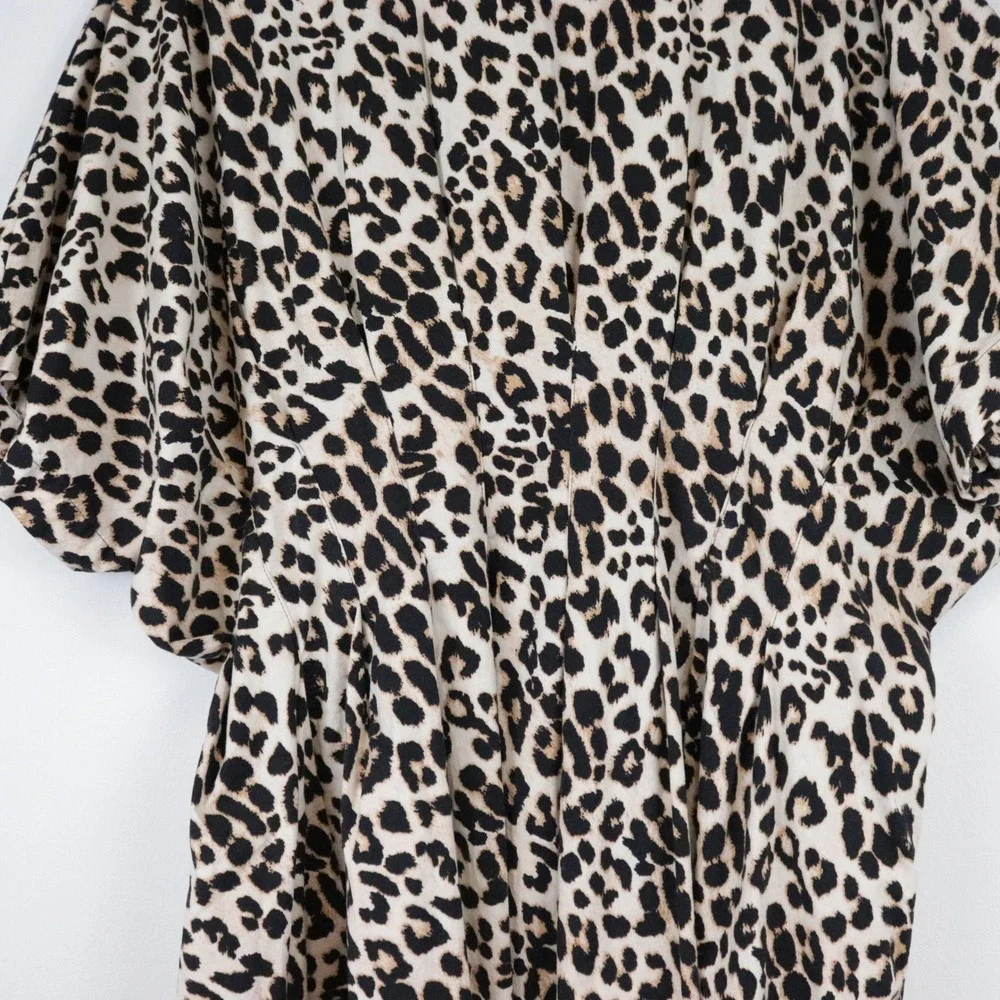 Anthropologie Exquise The Tobie Shirt Dress 3X Leopard Print Shirtdress